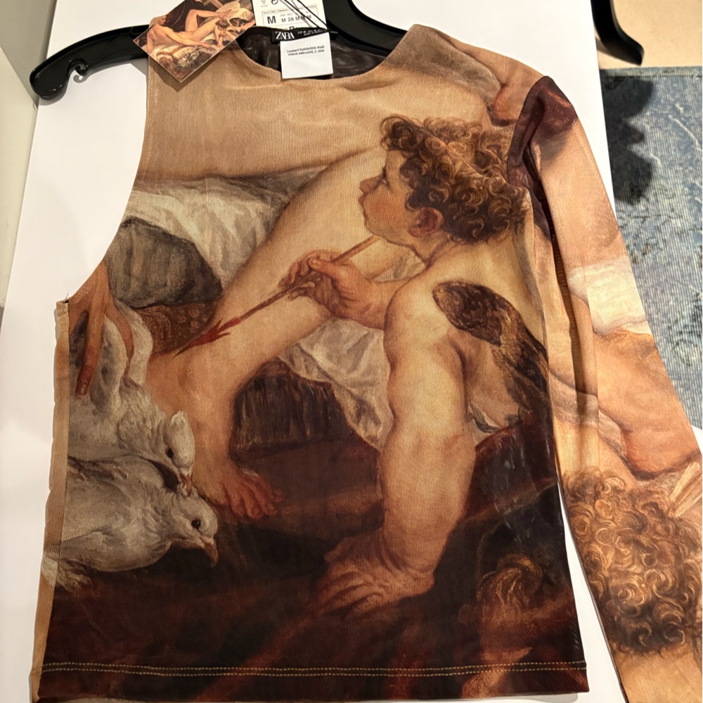 Zara Brown and Cream Sleeveless Top